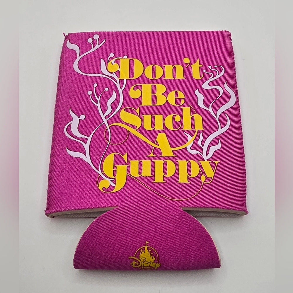 Disney NWOT Dont Be Such A Guppy Beer Koozie Hot Pink